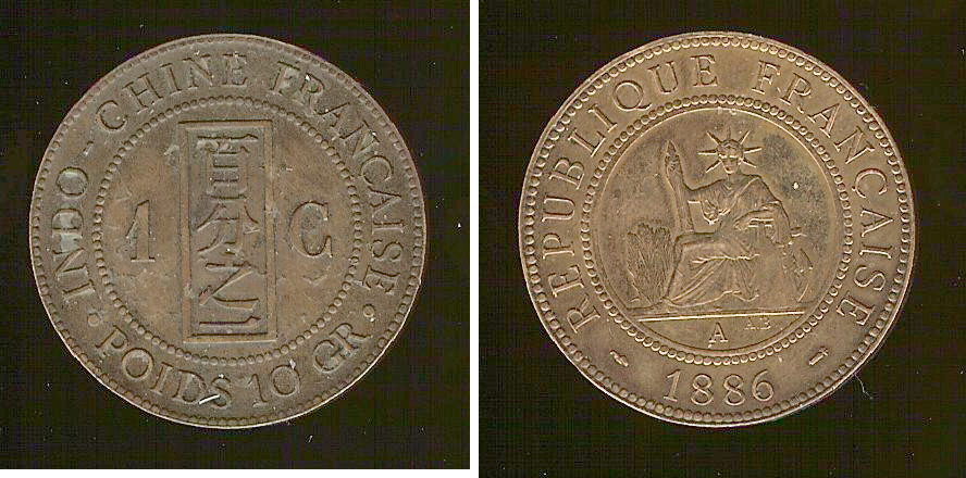 French Indochina 1 centime 1886 aEF